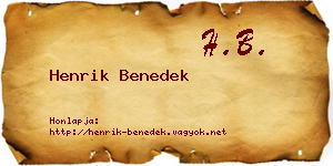 Henrik Benedek névjegykártya