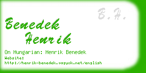 benedek henrik business card